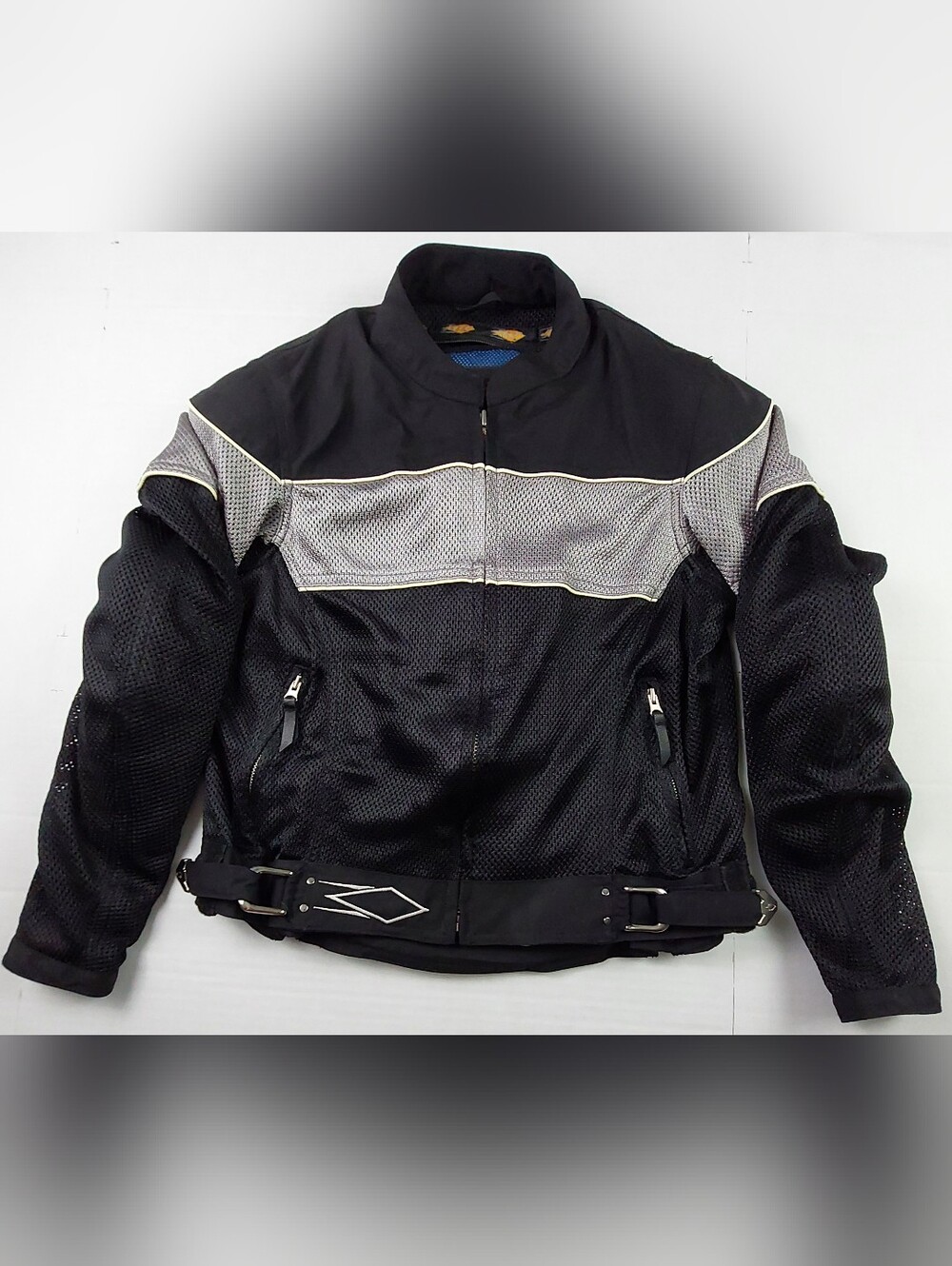 Power Trip Armored Motorcycle Riding Jacket Womens Size Medium Black Mesh